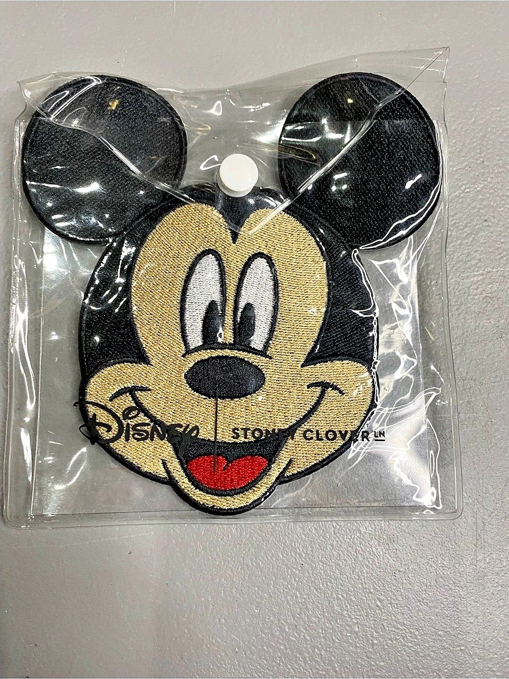 Stoney Clover Lane Disney Mickey Mouse Embroidered Patch Black Gold NWT